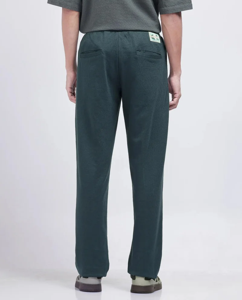 Rare Rabbit Men's Cotton Regular Fit Solid Trouser