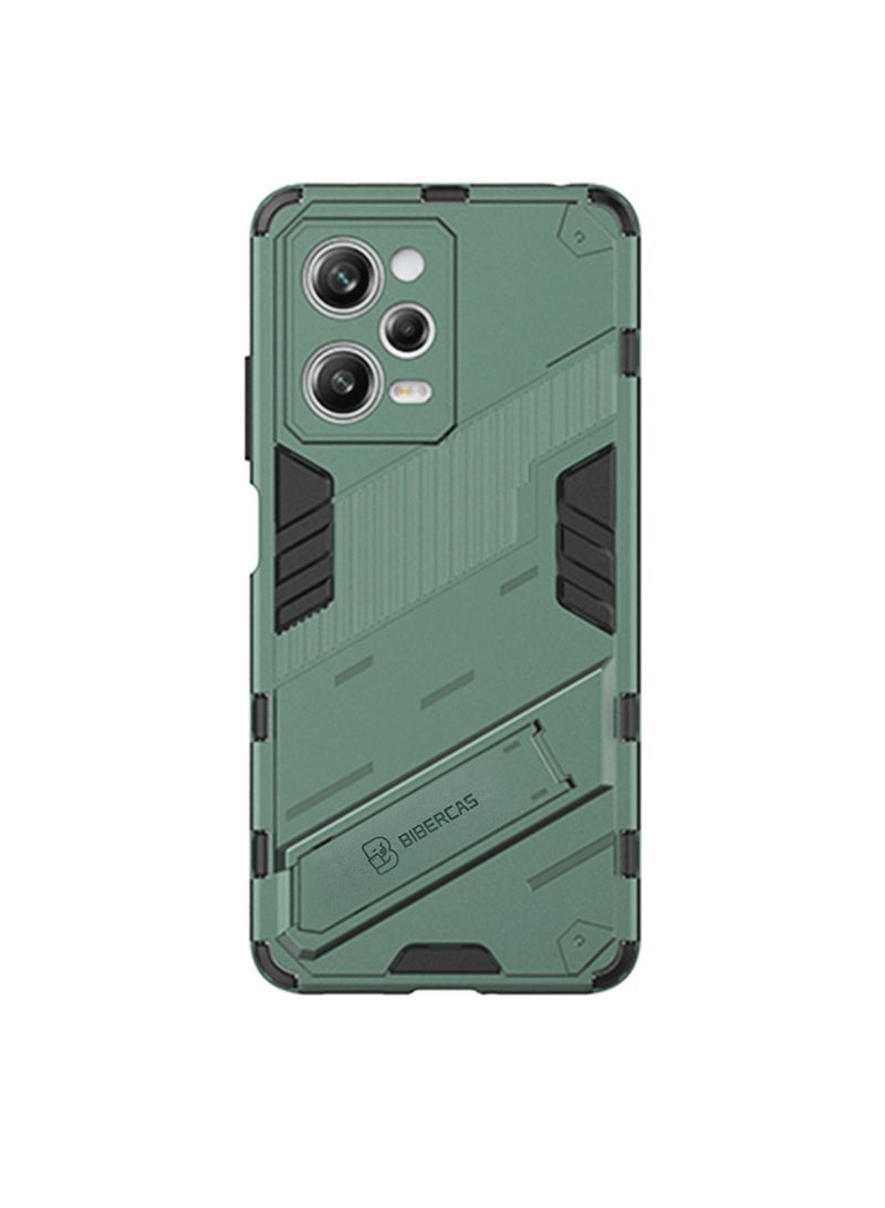 BIBERCAS Xiaomi Poco X5 Pro 5G Case Cover Accseeories/ Redmi Note 12 Pro 5G Case with Shockproof Kickstand Magnet Stand, PC+TPU Military Grade Protective Tough Hard Phone Back Cover (Black) - Image 1