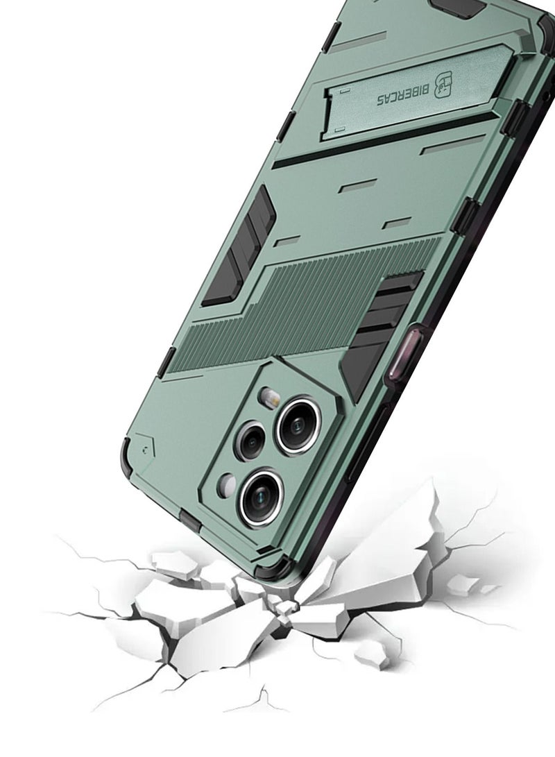 BIBERCAS Xiaomi Poco X5 Pro 5G Case Cover Accseeories/ Redmi Note 12 Pro 5G Case with Shockproof Kickstand Magnet Stand, PC+TPU Military Grade Protective Tough Hard Phone Back Cover (Black) - Image 2