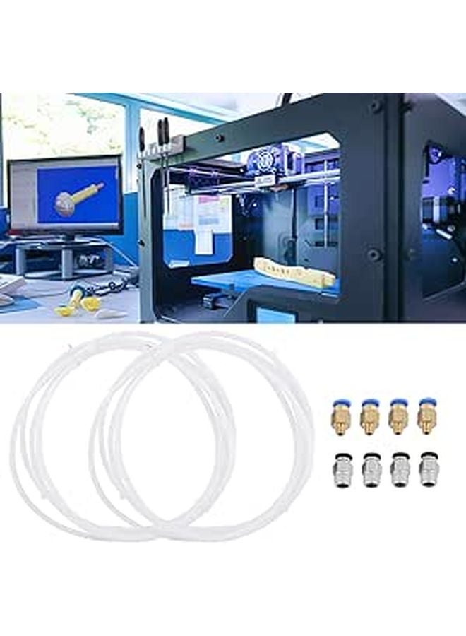 2M PTFE Tubing with 8 Fittings for 1.75mm 3D Printer Filament Quick Connectors Bowden Tube - Image 1