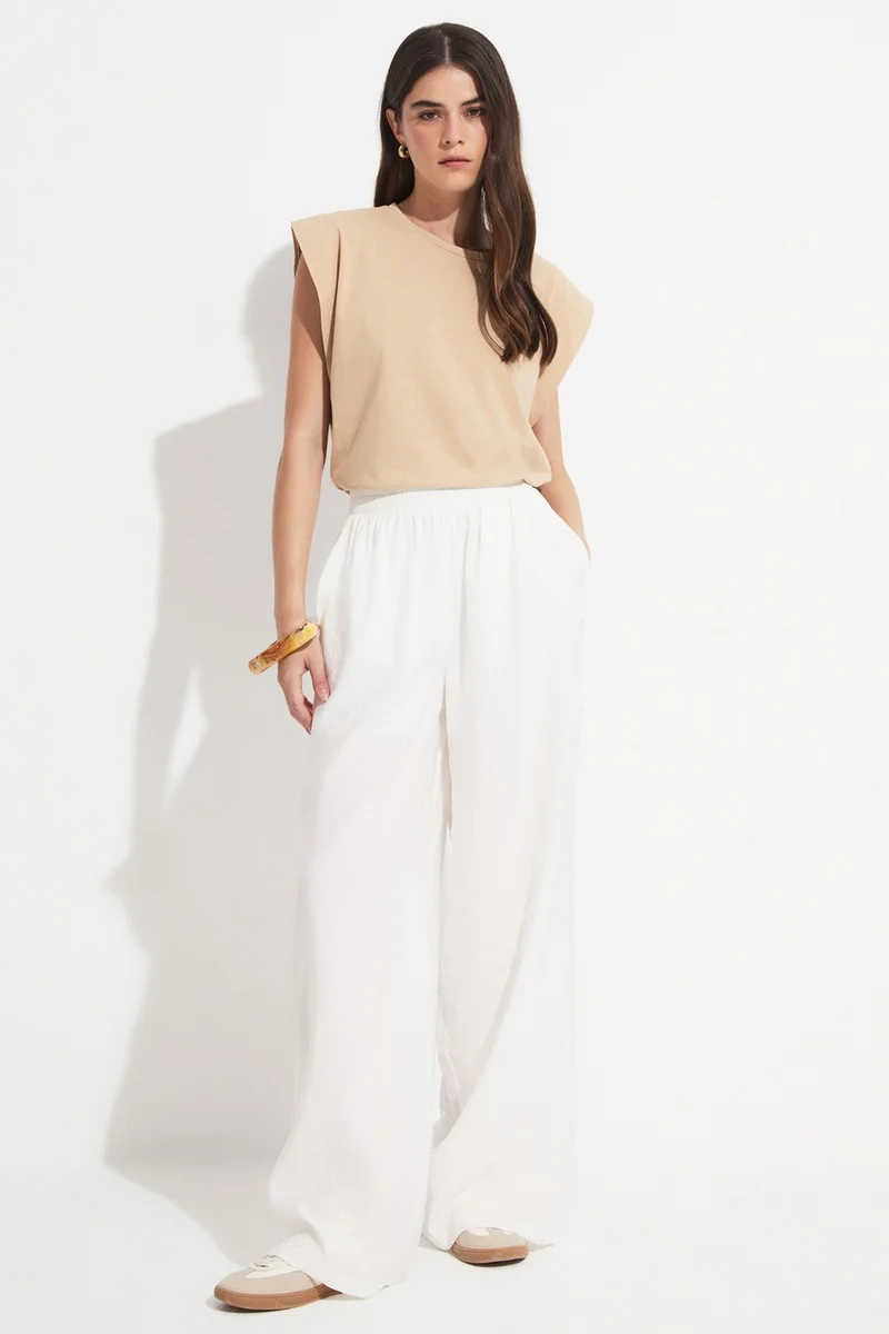 جون Basic Cotton Crew Neck Sleeveless T-Shirt
