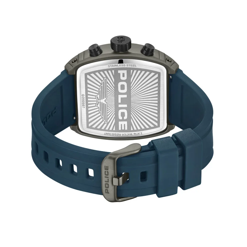 POLICE Coswig Navy Blue Dial Navy Blue Silicone Strap Gents Chronograph Watch With Alloy Case