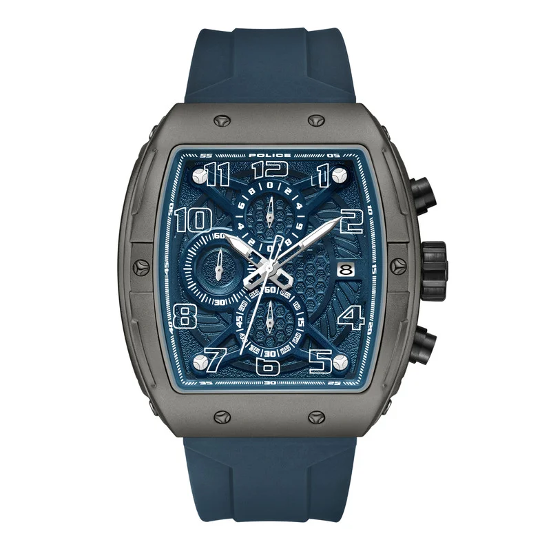 POLICE Coswig Navy Blue Dial Navy Blue Silicone Strap Gents Chronograph Watch With Alloy Case