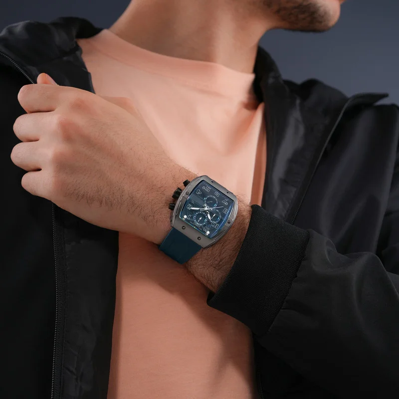 POLICE Coswig Navy Blue Dial Navy Blue Silicone Strap Gents Chronograph Watch With Alloy Case