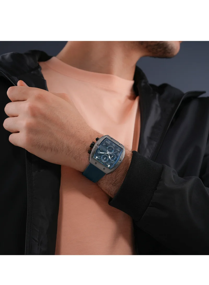 POLICE Coswig Navy Blue Dial Navy Blue Silicone Strap Gents Chronograph Watch With Alloy Case