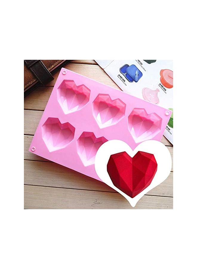PROMASS Pcs Silicone Fondant Mould Heart Diamond Cake Chocolate Mold Non-toxic Bakeware Form DIY Soap Pastry Tools Kitchen Accessories (Color : Pink) - Image 3