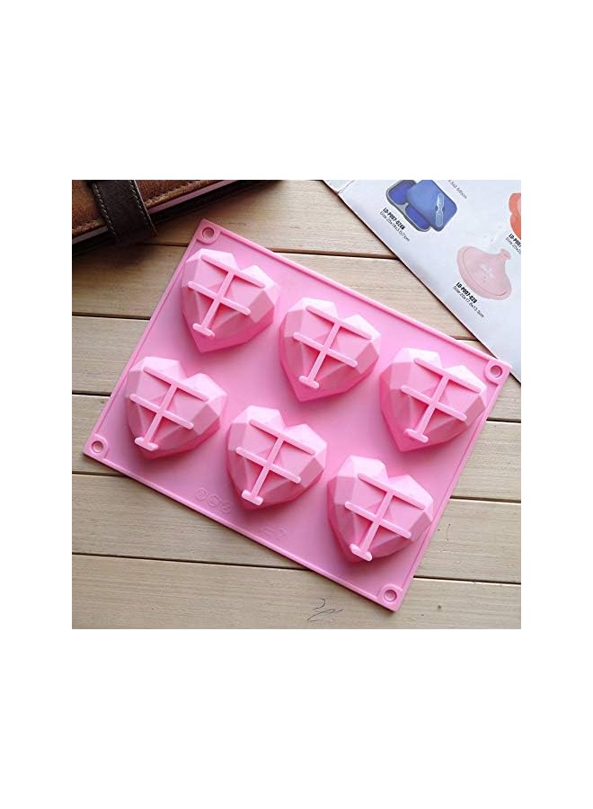 PROMASS Pcs Silicone Fondant Mould Heart Diamond Cake Chocolate Mold Non-toxic Bakeware Form DIY Soap Pastry Tools Kitchen Accessories (Color : Pink) - Image 5