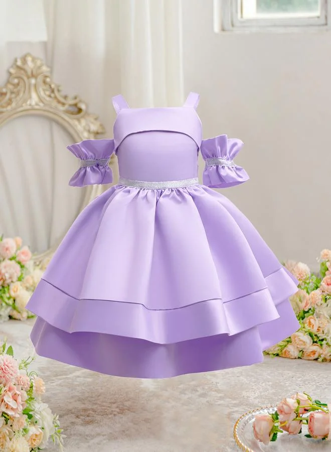 Take Two Girls Purple Pleated Strappy Dress