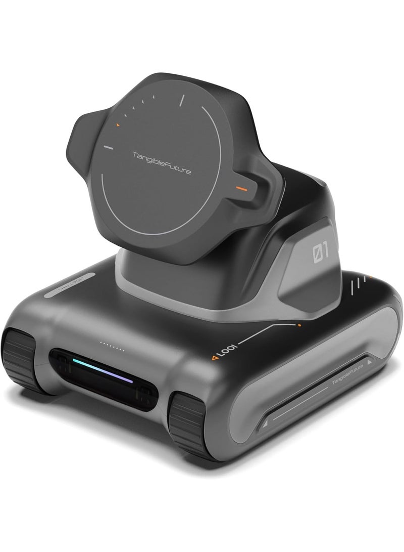 تانجبل فطور   TangibleFuture LOOI Robot-Space Black - رفيق سطح مكتب ذكي مع ChatGPT للتفاعل الصوتي، والذاكرة، والشخصية، والتعرف على الإيماءات والوجه، والدعم العاطفي، والشحن اللاسلكي بقوة 10 وات - Image 3