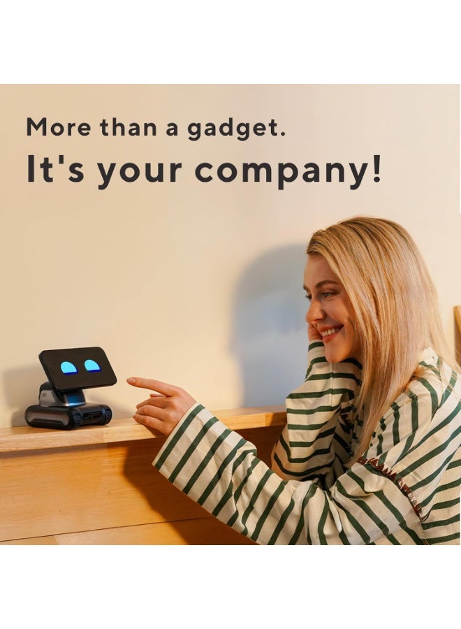 تانجبل فطور   TangibleFuture LOOI Robot-Space Black - رفيق سطح مكتب ذكي مع ChatGPT للتفاعل الصوتي، والذاكرة، والشخصية، والتعرف على الإيماءات والوجه، والدعم العاطفي، والشحن اللاسلكي بقوة 10 وات - Image 5