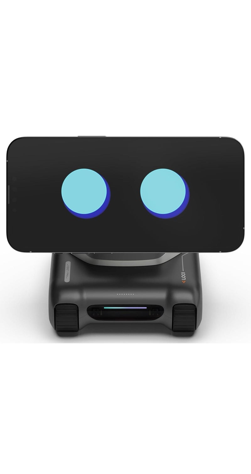 تانجبل فطور   TangibleFuture LOOI Robot-Space Black - رفيق سطح مكتب ذكي مع ChatGPT للتفاعل الصوتي، والذاكرة، والشخصية، والتعرف على الإيماءات والوجه، والدعم العاطفي، والشحن اللاسلكي بقوة 10 وات - Image 1