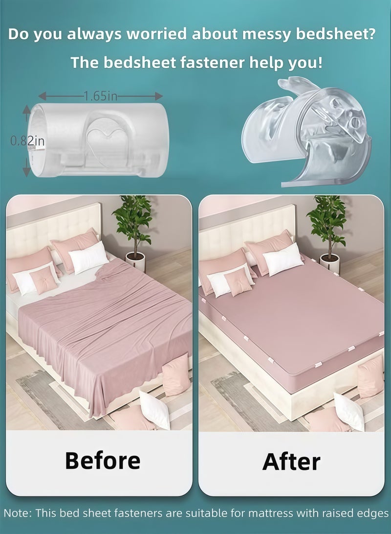٢٠ قطعة من مشابك تثبيت ملاءات السرير، قابلة للتعديل، لحمل أغطية السرير واللحاف، ومنظمات الأسلاك، ومستلزمات المنزل والمكتب المنزلي. أداة أساسية لا غنى عنها. - Image 2