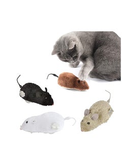 SUNSAR 4 Pack Cat Dog Pet Clockwork Mouse Toy, Wind Up Mouse Racing Mini Jumping Rat, Cat Kitten Play and Chase Moving Funny Toy  - Image 1