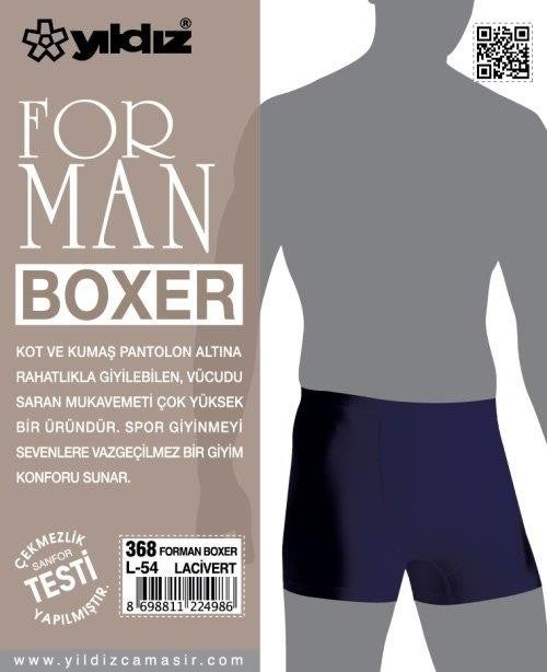 Yıldız Star 368 Navy Blue Formen Lycra Boxer  - Image 2