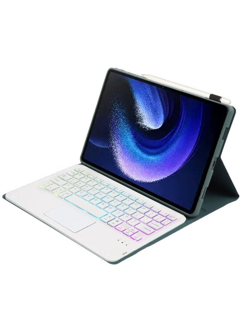 Generic Touchpad Arabic and English keyboard case for Redmi pad 10.6 inch 2022, backlight, multi-touch trackpad, flip stand case with pencil holder  - Image 3