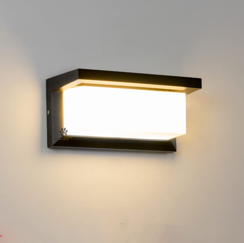 Mufasa 12 Watts LED Gate Pillar Boundary Light Outdoor Bulkhead Waterproof Exterior Wall Fixture Lamp 11 Inches (Warm White) (Half Frame Downlighter)(Aluminium) - Image 1