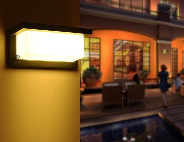Mufasa 12 Watts LED Gate Pillar Boundary Light Outdoor Bulkhead Waterproof Exterior Wall Fixture Lamp 11 Inches (Warm White) (Half Frame Downlighter)(Aluminium) - Image 2