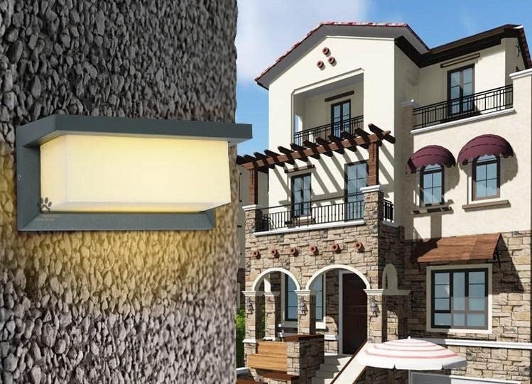 Mufasa 12 Watts LED Gate Pillar Boundary Light Outdoor Bulkhead Waterproof Exterior Wall Fixture Lamp 11 Inches (Warm White) (Half Frame Downlighter)(Aluminium) - Image 5