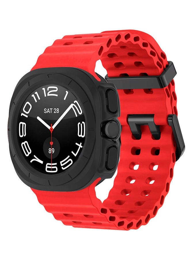 CATANES (for Samsung Galaxy Watch 7 Ultra 47mm) 2 Packs Silicone Band and Case, Soft Ocean Silicone Sport Strap Replacement Accessory  - Image 3