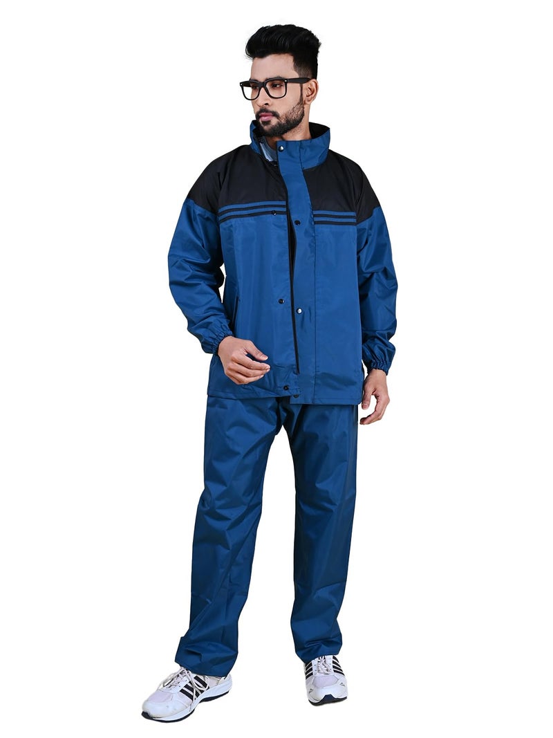 Rupa Rainwear For Men, Waterproof Nylon Blended Rain Standard Length Jacket With Pants And Carry Bag, Pack Of 1,Large,Multicolor - Image 1