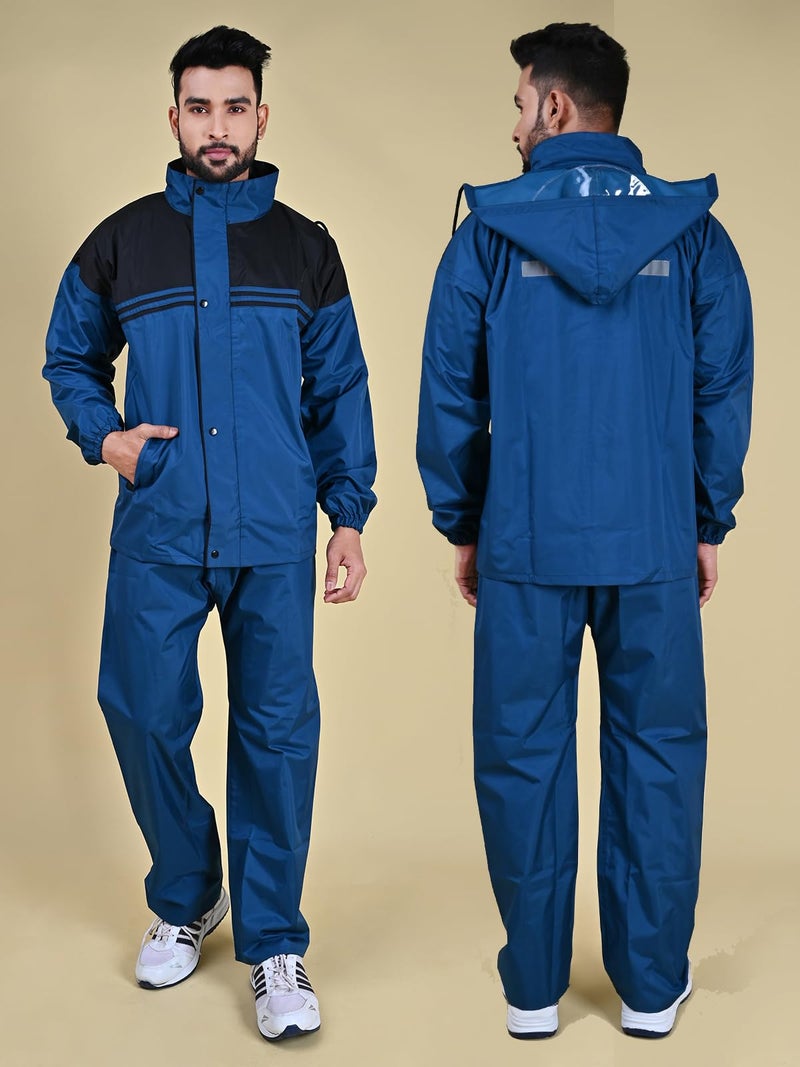 Rupa Rainwear For Men, Waterproof Nylon Blended Rain Standard Length Jacket With Pants And Carry Bag, Pack Of 1,Large,Multicolor - Image 3