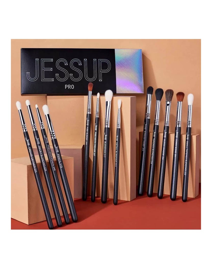 Jessup 11pcs Professional Eyeshadow Brush Set Black/Silver T340 - Image 2