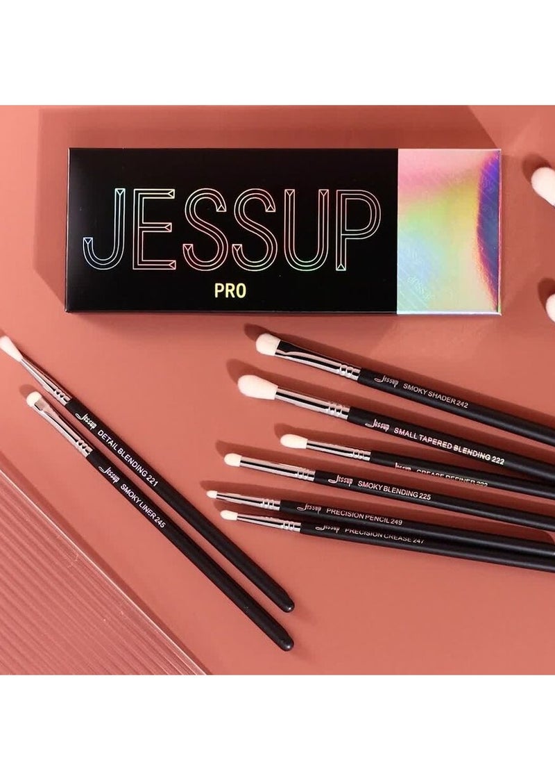 Jessup 11pcs Professional Eyeshadow Brush Set Black/Silver T340 - Image 3