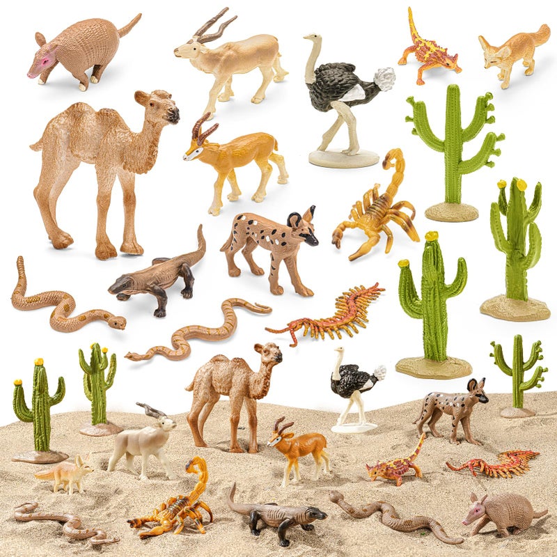 THINKBAY 16PCS Desert Animals Toys for Kids Includes Lizard Cactus Rattlesnake Komodo Dragon Figurines Desert Animals Figures for Diorama Cake Toppers Valentines Day Gifts for Kids - Image 3