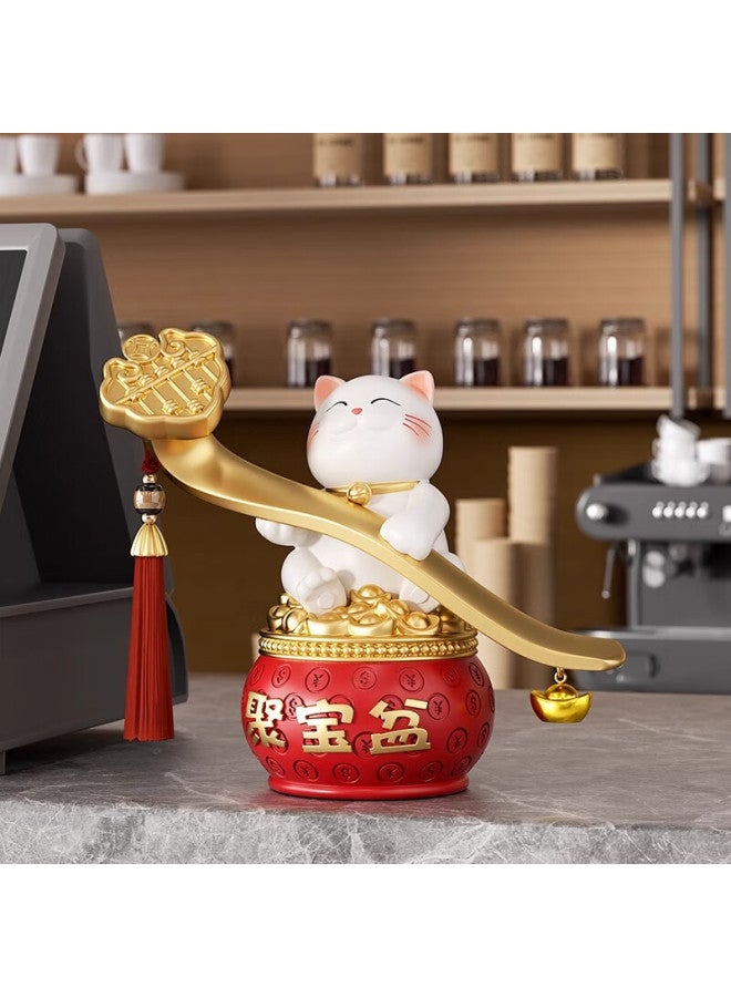 Heshengtang Auspicious Fortune Cat Treasure Bowl Ornament New Chinese Style Living Room Entrance Reception Opening Housewarming Gift Decoration - Image 3