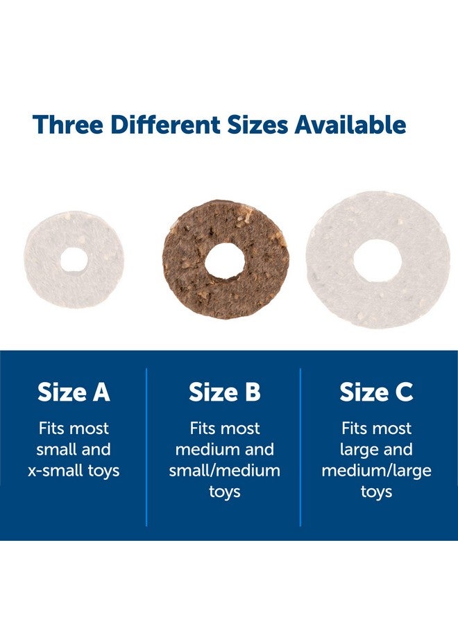 بيت سيف ® حلقات علاج من الجلد الخام الطبيعي، مقاس B، بنكهة زبدة الفول السوداني، حلقات علاج بديلة من Busy Buddy تحمل ألعابًا - Image 5