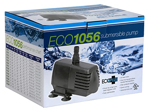 EcoPlus Eco 1056 Water Pump Fixed Flow Submersible Or Inline For Aquariums, Ponds, Fountains & Hydroponics - UL Listed, 1083 GPH, Black - Image 5