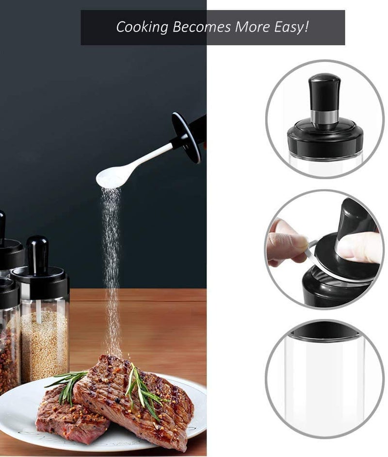 Gopendra Borosilicate Glass Kitchen spoon Jar Set - 250 ml (Spoon lid Jar) - Image 4