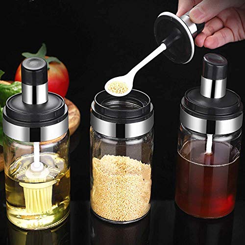 Gopendra Borosilicate Glass Kitchen spoon Jar Set - 250 ml (Spoon lid Jar) - Image 5