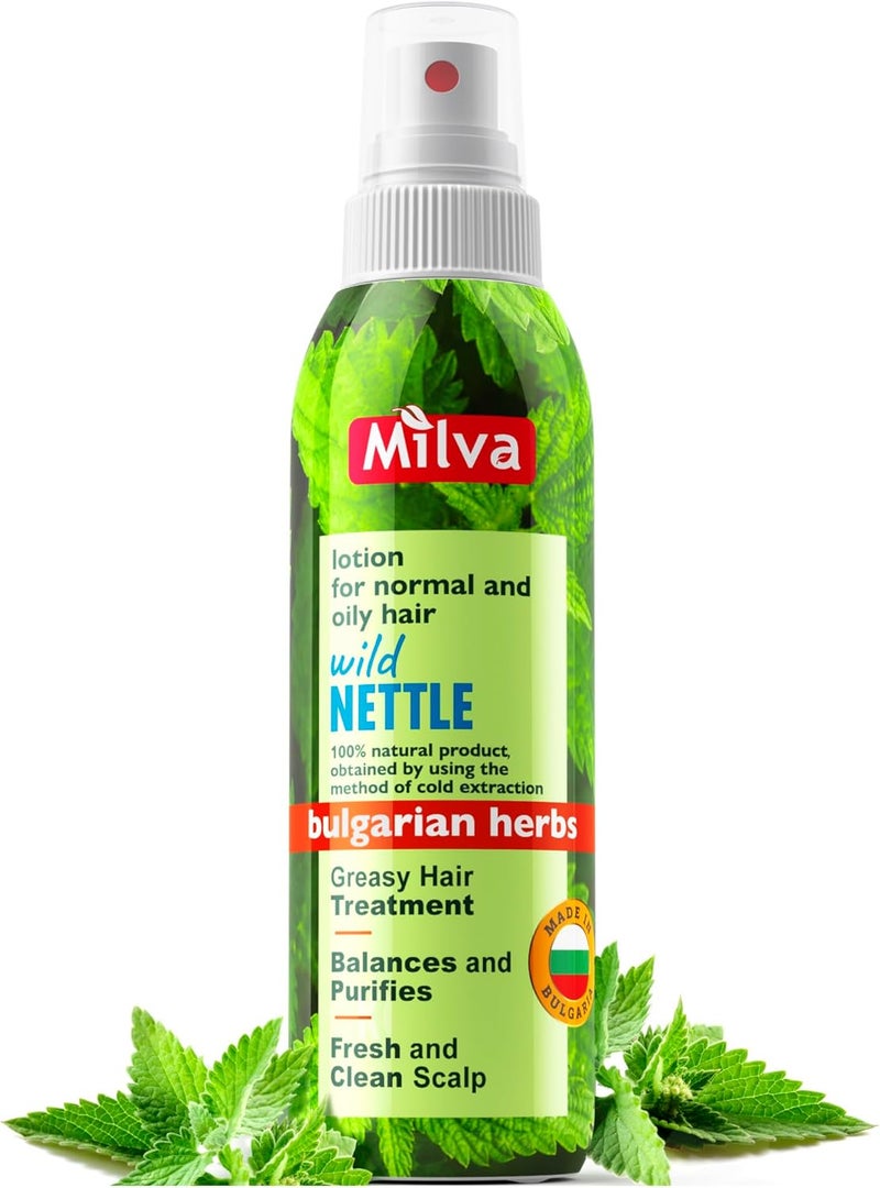 Milva Hair Tonic with Nettle Extract Sebum Control Lotion for Oily Hair Roots Greasy Hair Care Solution for Men Women Nourishing Scalp Tonic 200 ml Hair Thickening Spray Reduce Hair Loss