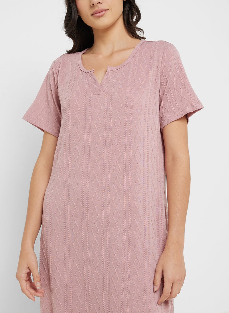 جينجر تيشيرت فستان ليلي بحافة مكشكشة - Image 3