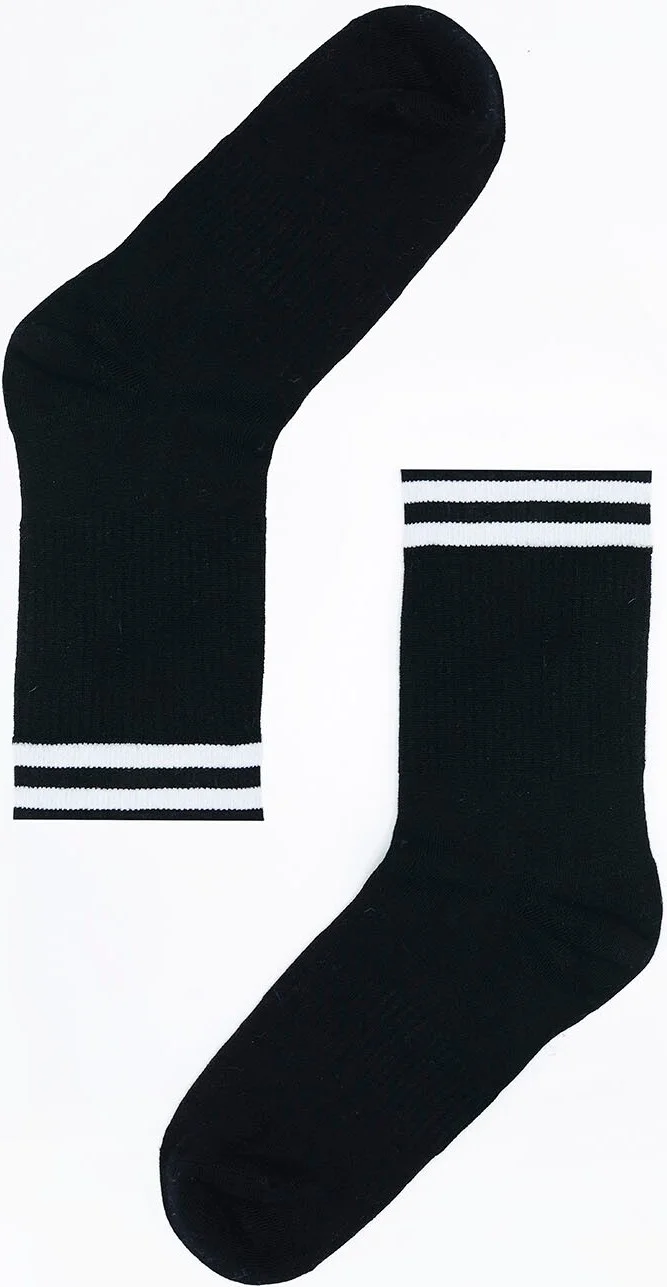 NBB Black Striped Bamboo Socket Socks