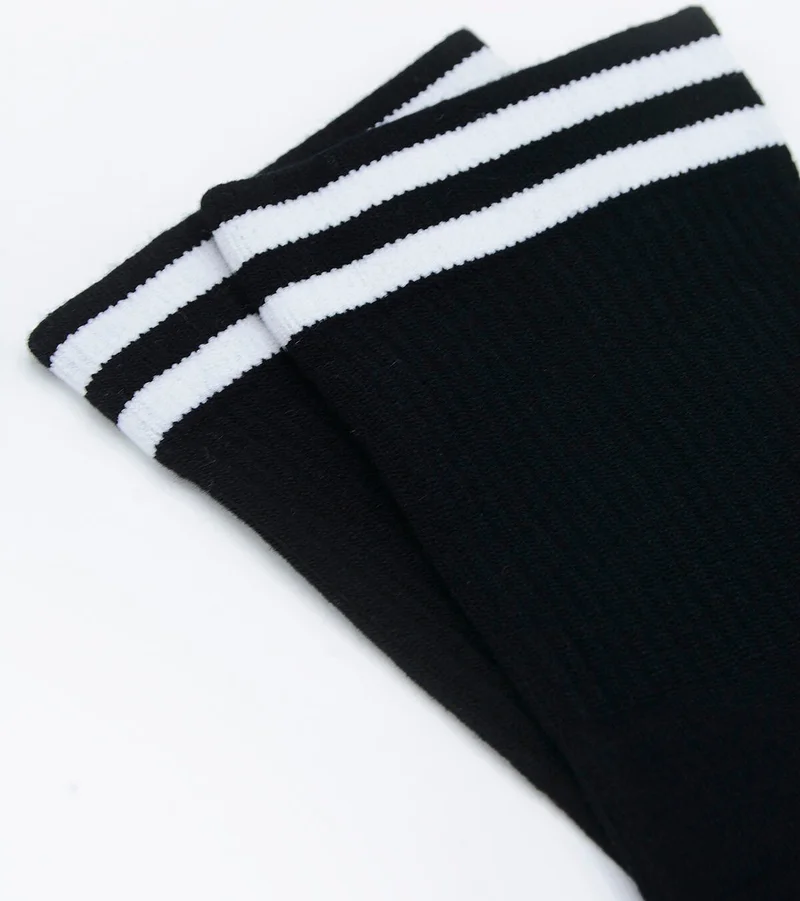 NBB Black Striped Bamboo Socket Socks