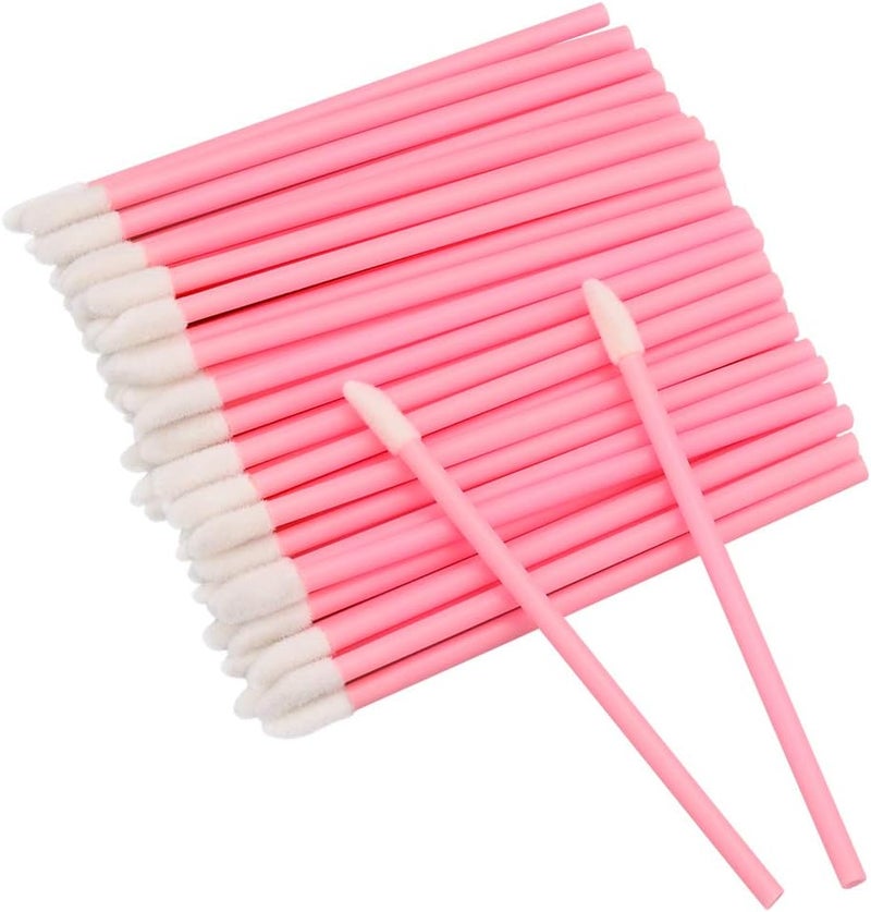 G2PLUS 100 PCS Lip Brushes Pink Lip Wands Lipstick Lip Applicator Wands for Lips Eyes and Makeup Application