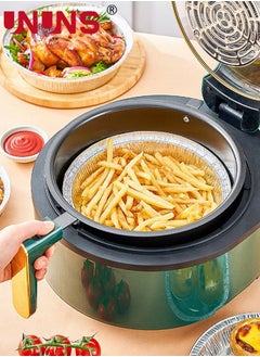UNUNS 50 Pcs Air Fryer Disposable Liners,6.3inch Non-Stick Aluminum Foil Air Fryer Liners,Oil-proof Water-proof Air Fryer Liners,Food Grade Aluminum Foil For Baking,Frying,Grilling,Roasting Microwave  - Image 5