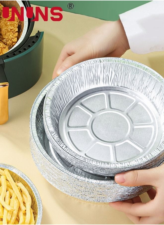 50 Pcs Air Fryer Disposable Liners,6.3inch Non-Stick Aluminum Foil Air Fryer Liners,Oil-proof Water-proof Air Fryer Liners,Food Grade Aluminum Foil For Baking,Frying,Grilling,Roasting Microwave