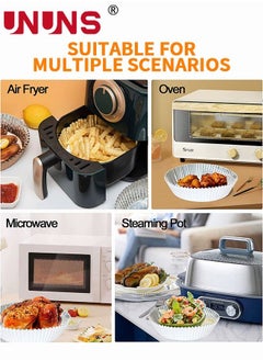 UNUNS 50 Pcs Air Fryer Disposable Liners,6.3inch Non-Stick Aluminum Foil Air Fryer Liners,Oil-proof Water-proof Air Fryer Liners,Food Grade Aluminum Foil For Baking,Frying,Grilling,Roasting Microwave  - Image 3