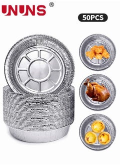 UNUNS 50 Pcs Air Fryer Disposable Liners,6.3inch Non-Stick Aluminum Foil Air Fryer Liners,Oil-proof Water-proof Air Fryer Liners,Food Grade Aluminum Foil For Baking,Frying,Grilling,Roasting Microwave  - Image 1