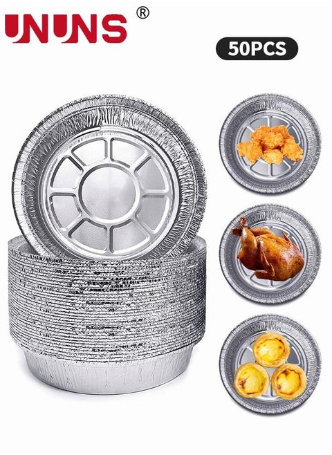 50 Pcs Air Fryer Disposable Liners,6.3inch Non-Stick Aluminum Foil Air Fryer Liners,Oil-proof Water-proof Air Fryer Liners,Food Grade Aluminum Foil For Baking,Frying,Grilling,Roasting Microwave