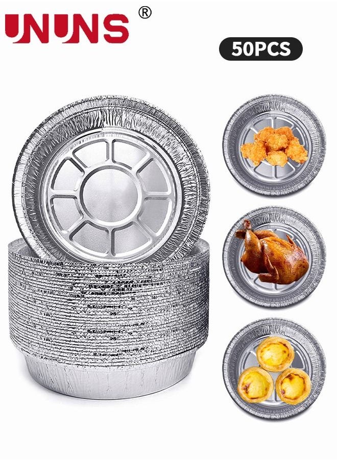 50 Pcs Air Fryer Disposable Liners,6.3inch Non-Stick Aluminum Foil Air Fryer Liners,Oil-proof Water-proof Air Fryer Liners,Food Grade Aluminum Foil For Baking,Frying,Grilling,Roasting Microwave