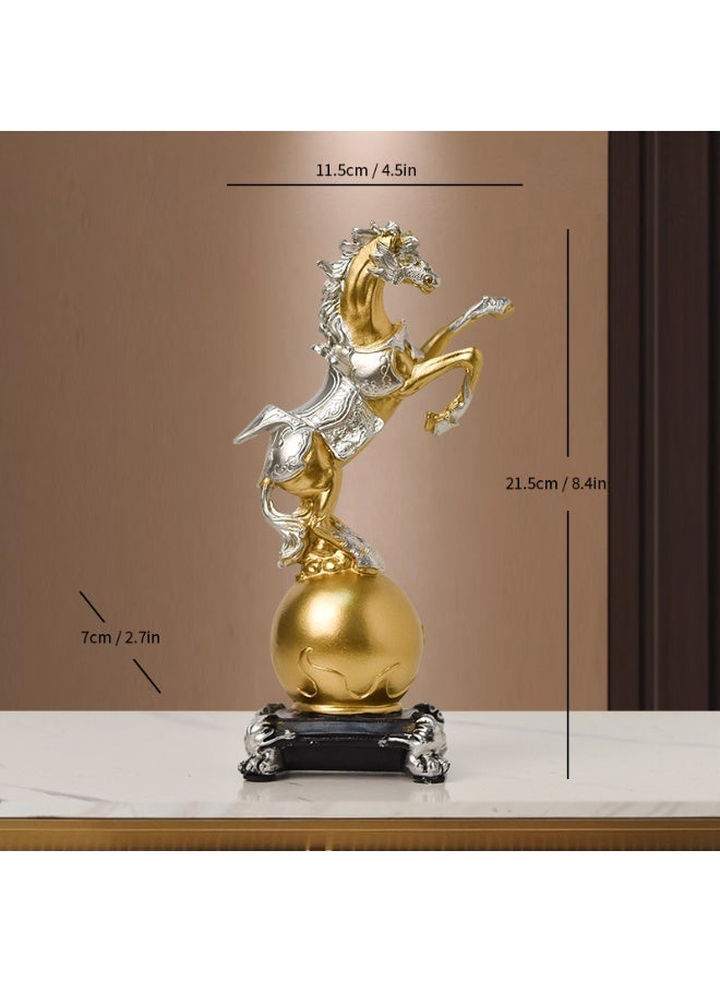 نيمي تمثال حصان حديث بأسلوب فن الشمال لتزيين غرفة المعيشة، مناسب للخزائن التلفزيونية والمدخل وخزائن النبيذ. - Image 1