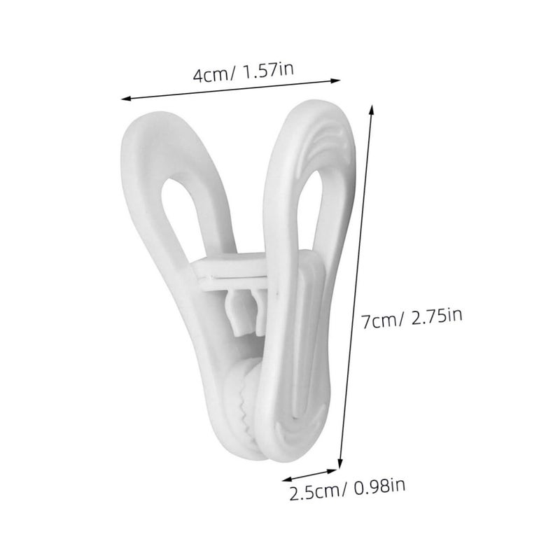 25 Pcs Plastic Windproof Lightweight Multi-Purpose Clothespins and Quilt Clips with Non-Slip Teeth for Clothesline Drying Socks Towels Underwear and Pants White - Image 3
