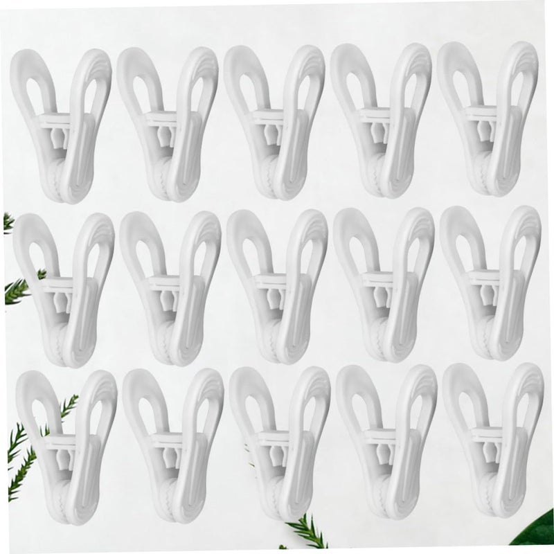 25 Pcs Plastic Windproof Lightweight Multi-Purpose Clothespins and Quilt Clips with Non-Slip Teeth for Clothesline Drying Socks Towels Underwear and Pants White - Image 4