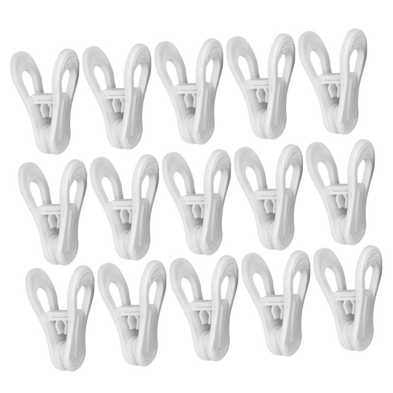25 Pcs Plastic Windproof Lightweight Multi-Purpose Clothespins and Quilt Clips with Non-Slip Teeth for Clothesline Drying Socks Towels Underwear and Pants White - Image 2