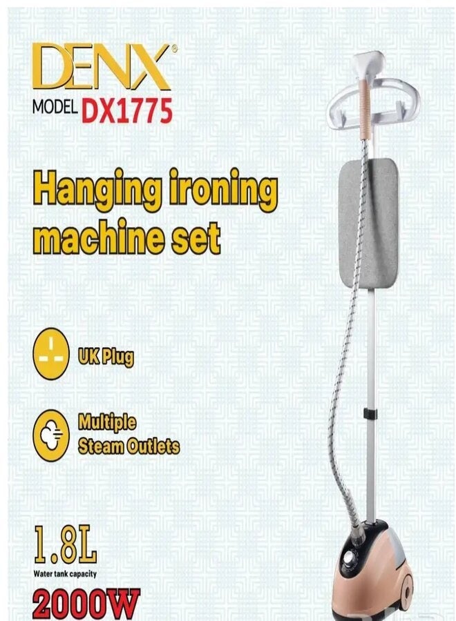 Denx Denex vertical steam iron - 40 grams per minute steam flow - 2000 watts capacity - 1.8 liter water tank - Image 2