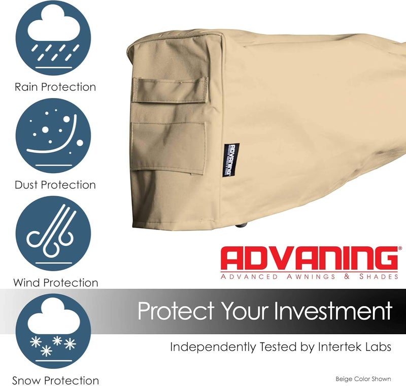 advaning All-Weather Protective Cover for 13' Wide Retractable Awnings, Heavy-Duty Weather Proof Polyester Fabric, Color: Beige,AC1300-P861T - Image 2